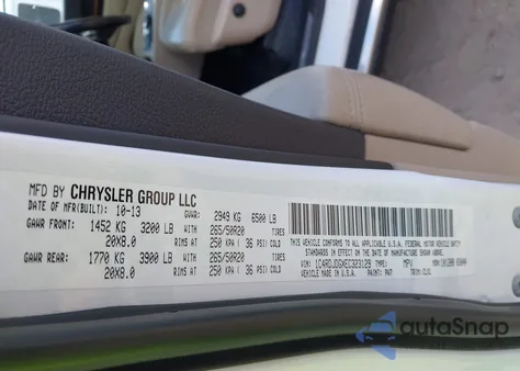 2014 Dodge Durango Limited from USA, damaged, VIN 1C4RDJDGXEC323129